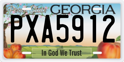 GA license plate PXA5912