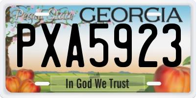 GA license plate PXA5923