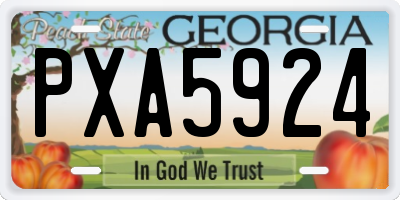 GA license plate PXA5924