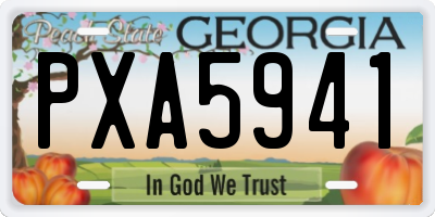 GA license plate PXA5941