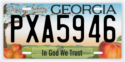 GA license plate PXA5946