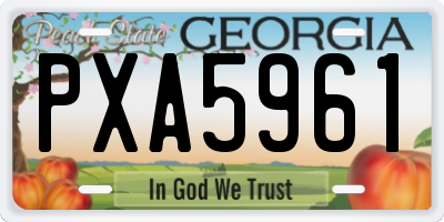 GA license plate PXA5961