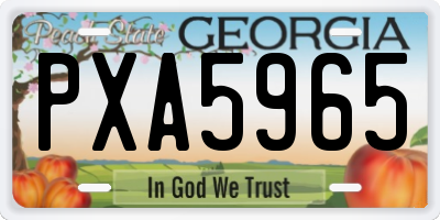 GA license plate PXA5965