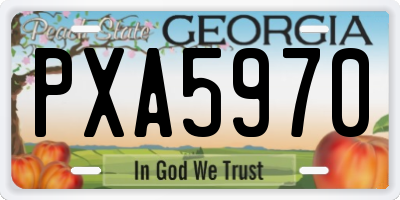 GA license plate PXA5970