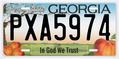 GA license plate PXA5974