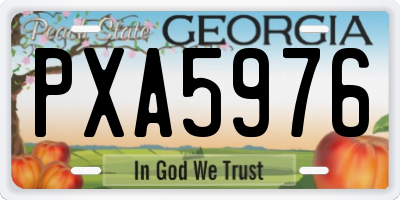 GA license plate PXA5976