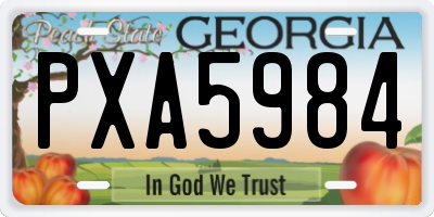 GA license plate PXA5984