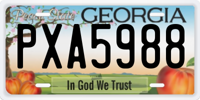 GA license plate PXA5988