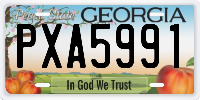 GA license plate PXA5991