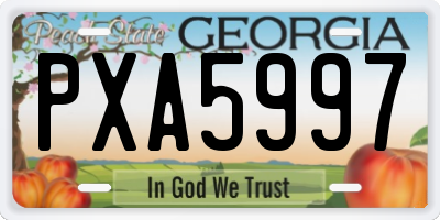 GA license plate PXA5997