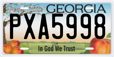 GA license plate PXA5998