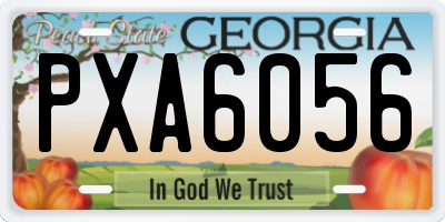 GA license plate PXA6056
