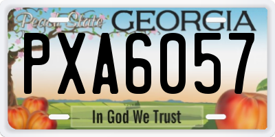 GA license plate PXA6057