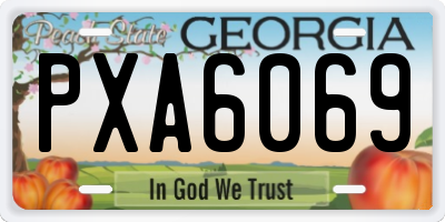 GA license plate PXA6069