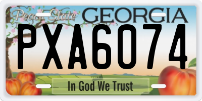 GA license plate PXA6074