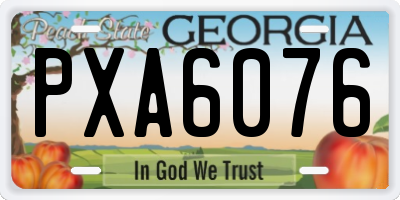 GA license plate PXA6076