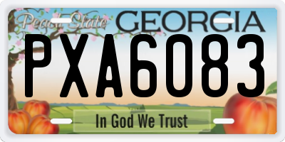 GA license plate PXA6083