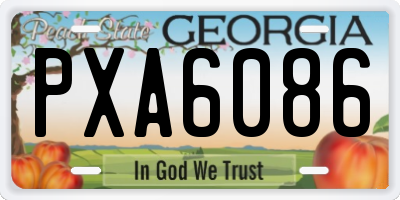 GA license plate PXA6086