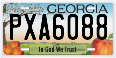 GA license plate PXA6088
