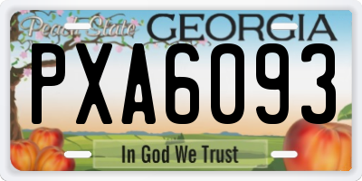 GA license plate PXA6093