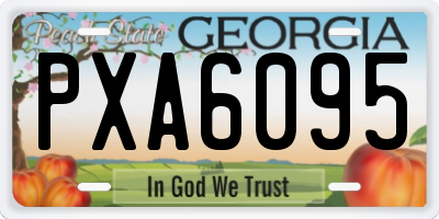 GA license plate PXA6095