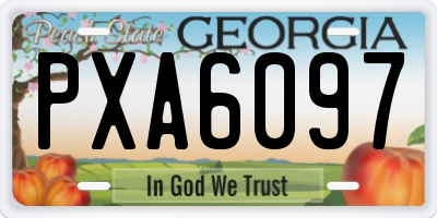 GA license plate PXA6097