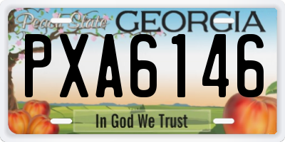 GA license plate PXA6146