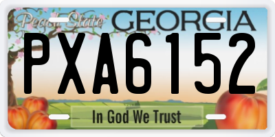 GA license plate PXA6152