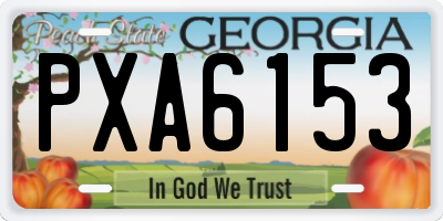 GA license plate PXA6153