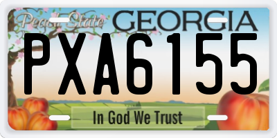 GA license plate PXA6155