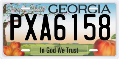 GA license plate PXA6158