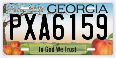 GA license plate PXA6159