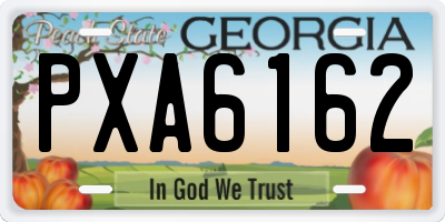 GA license plate PXA6162