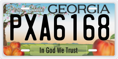 GA license plate PXA6168