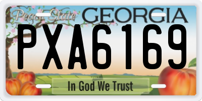 GA license plate PXA6169