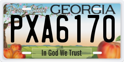 GA license plate PXA6170