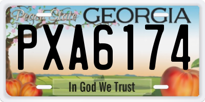 GA license plate PXA6174