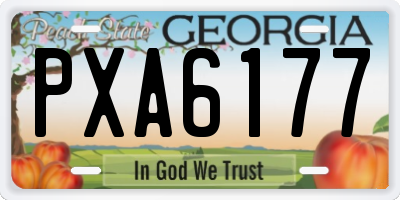 GA license plate PXA6177