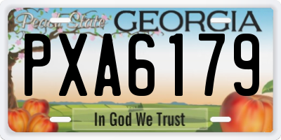 GA license plate PXA6179