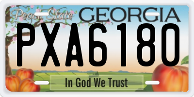 GA license plate PXA6180