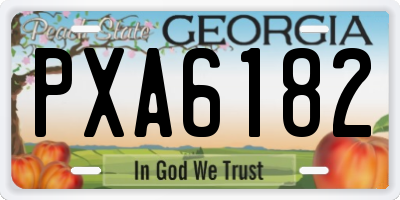 GA license plate PXA6182
