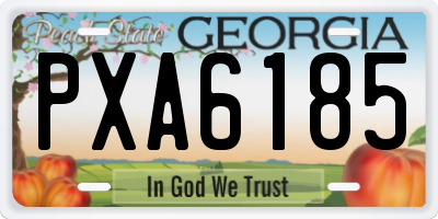 GA license plate PXA6185