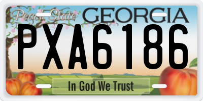 GA license plate PXA6186