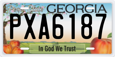 GA license plate PXA6187