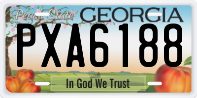 GA license plate PXA6188