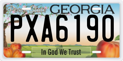 GA license plate PXA6190