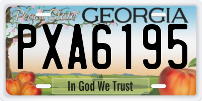 GA license plate PXA6195