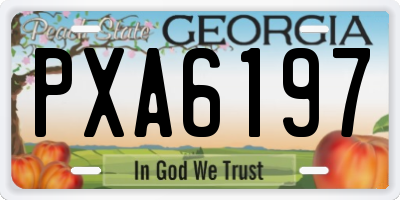GA license plate PXA6197