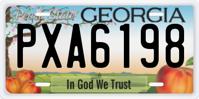 GA license plate PXA6198