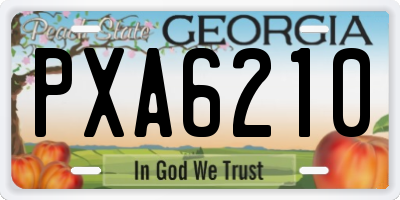 GA license plate PXA6210